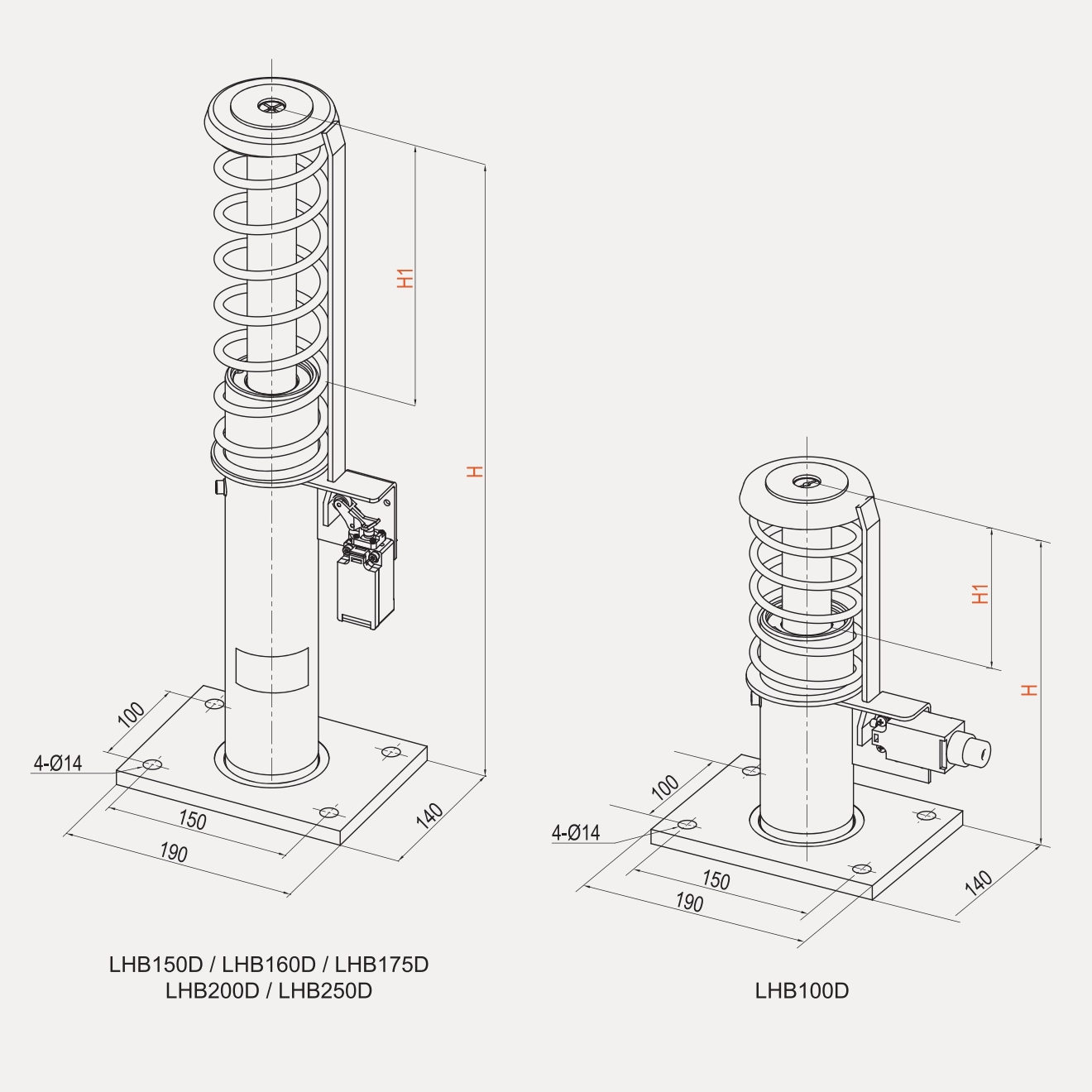 LHB175D Lift Parts Safety System Ölpuffer mit Sicherheitsschalter